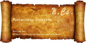 Matecsny Cserne névjegykártya